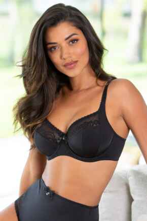 Aura Side Support Underwired Bra D-M - Black