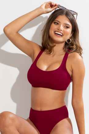 Space Underwired Cami Top  - Dark Red