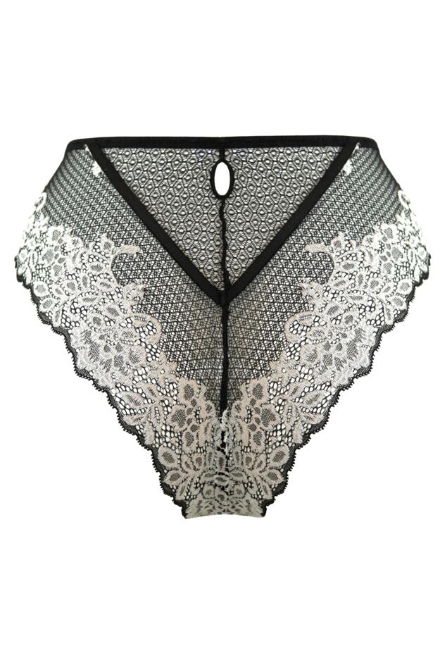 India Two-Tone Bold Lace High-Leg Brief