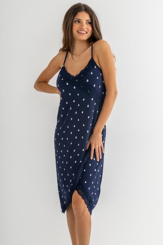 Sofa Loves Lace Soft Jersey Hidden Support Wrap Midi Chemise