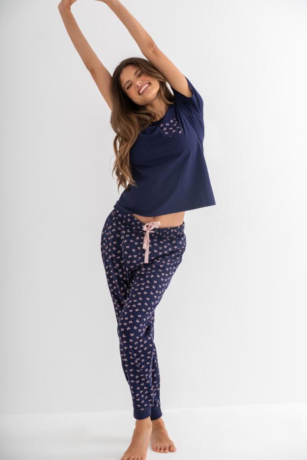 Cotton Jersey Bow Short Sleeve Pyjama Set