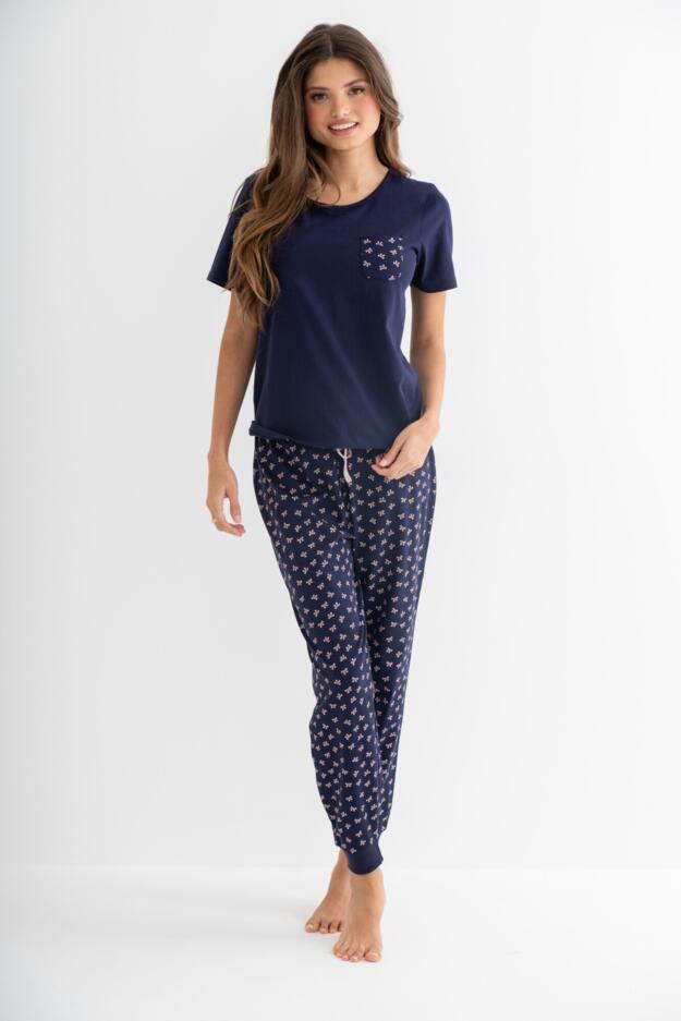 Cotton Jersey Bow Short Sleeve Pyjama Set