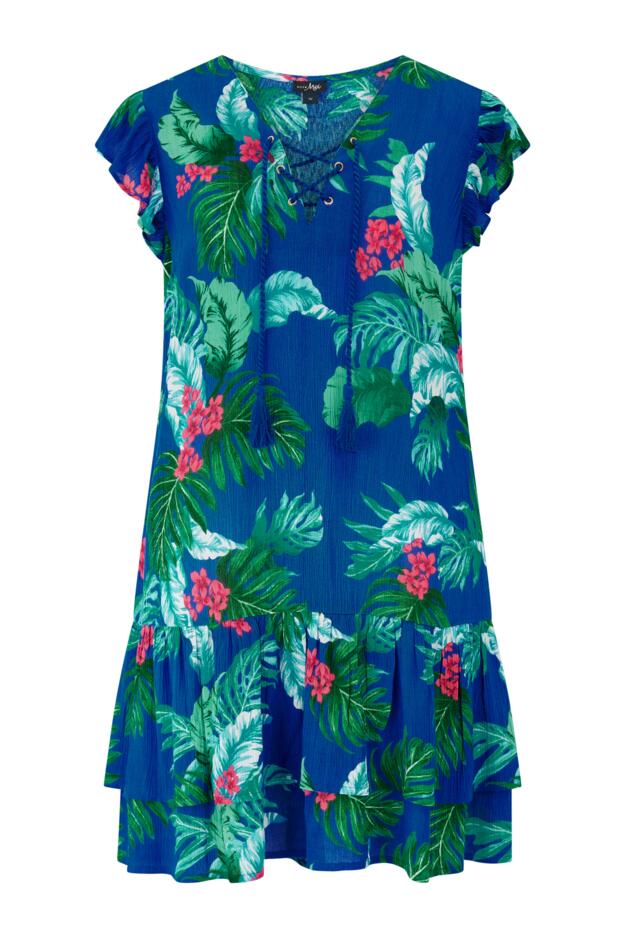 Crinkle Frill Swing Beach Dress